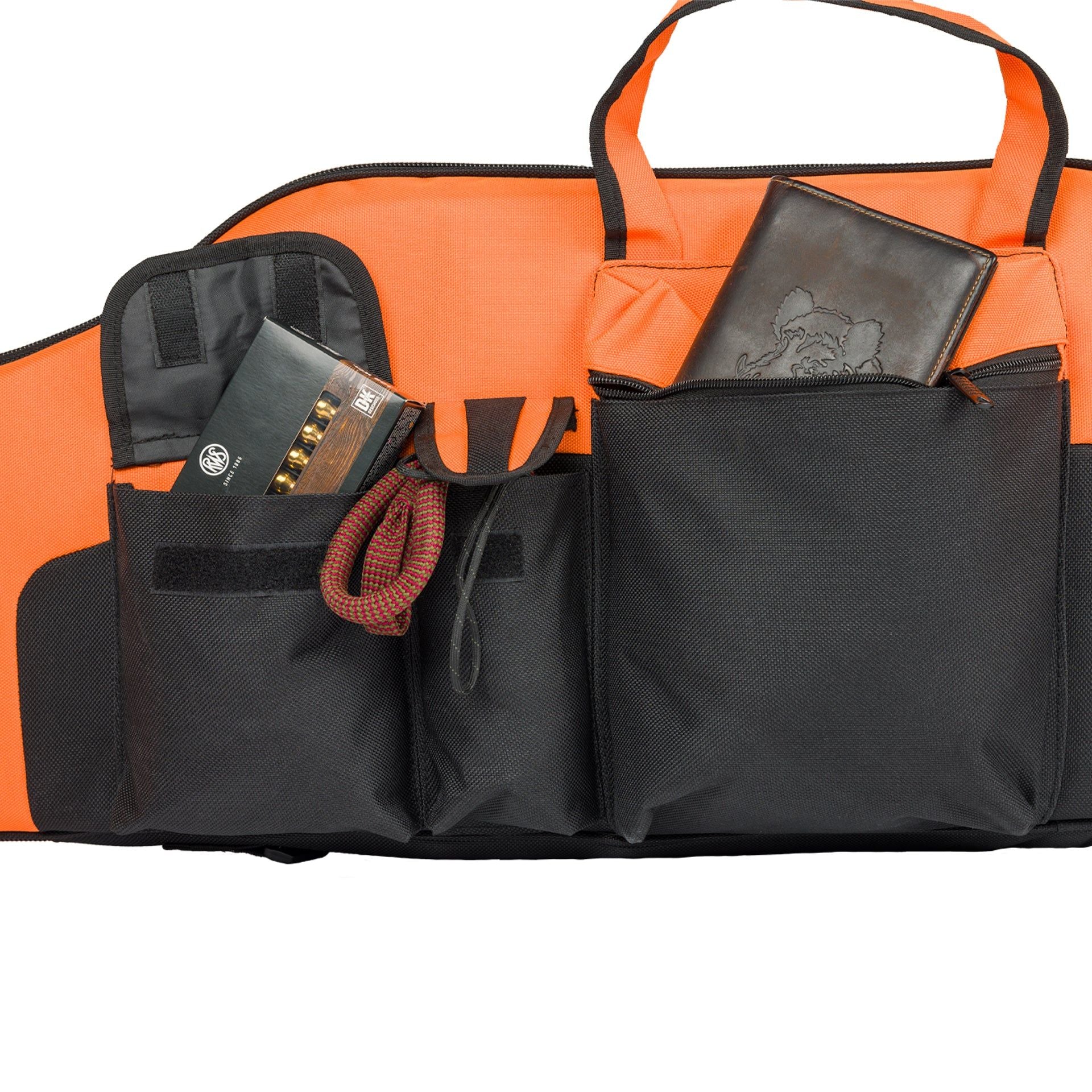 Eurohunt funda para rifle – color negro / naranja, aprox. 135 cm
