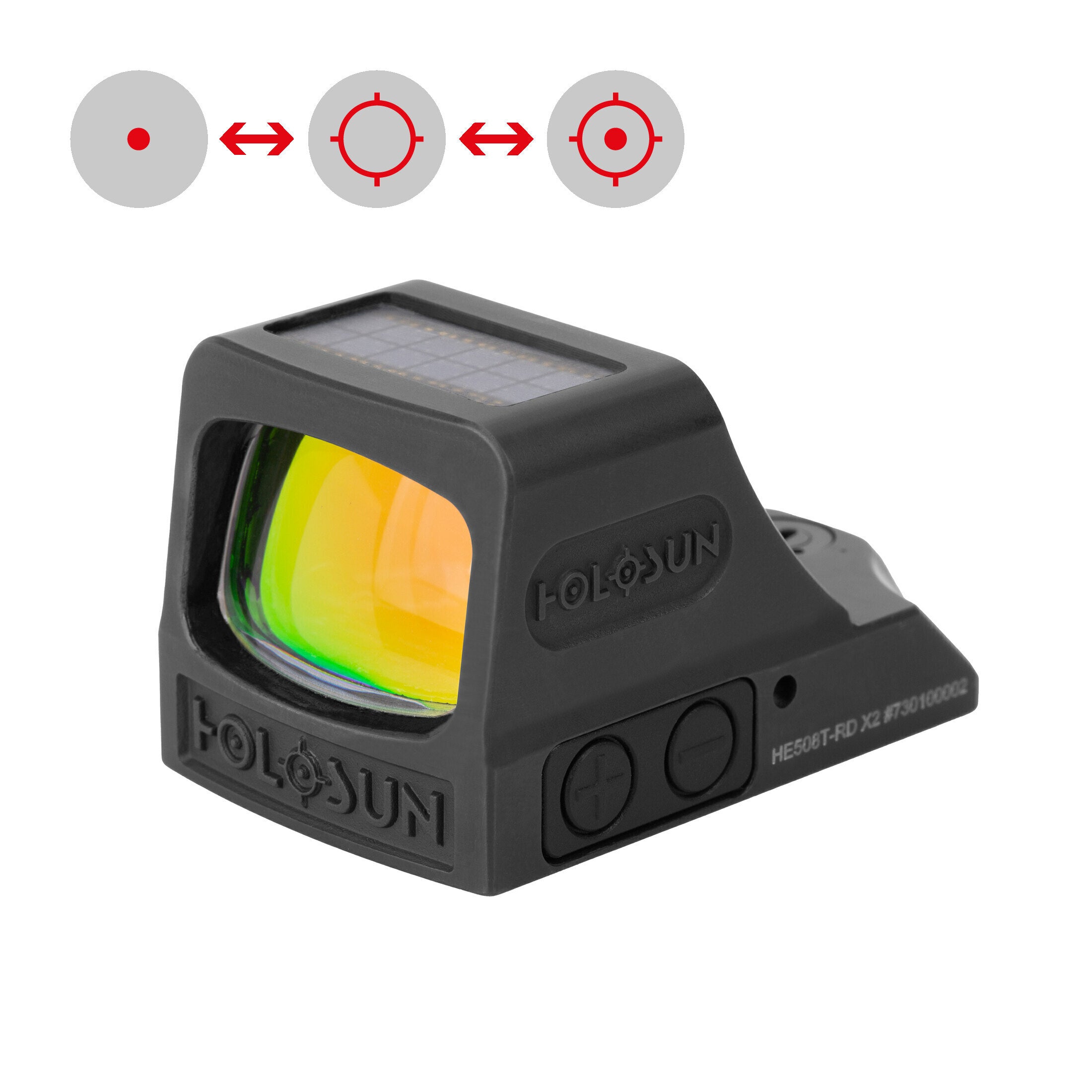 Holosun HE508T-RD X2 crveni circle dot solarni titanij