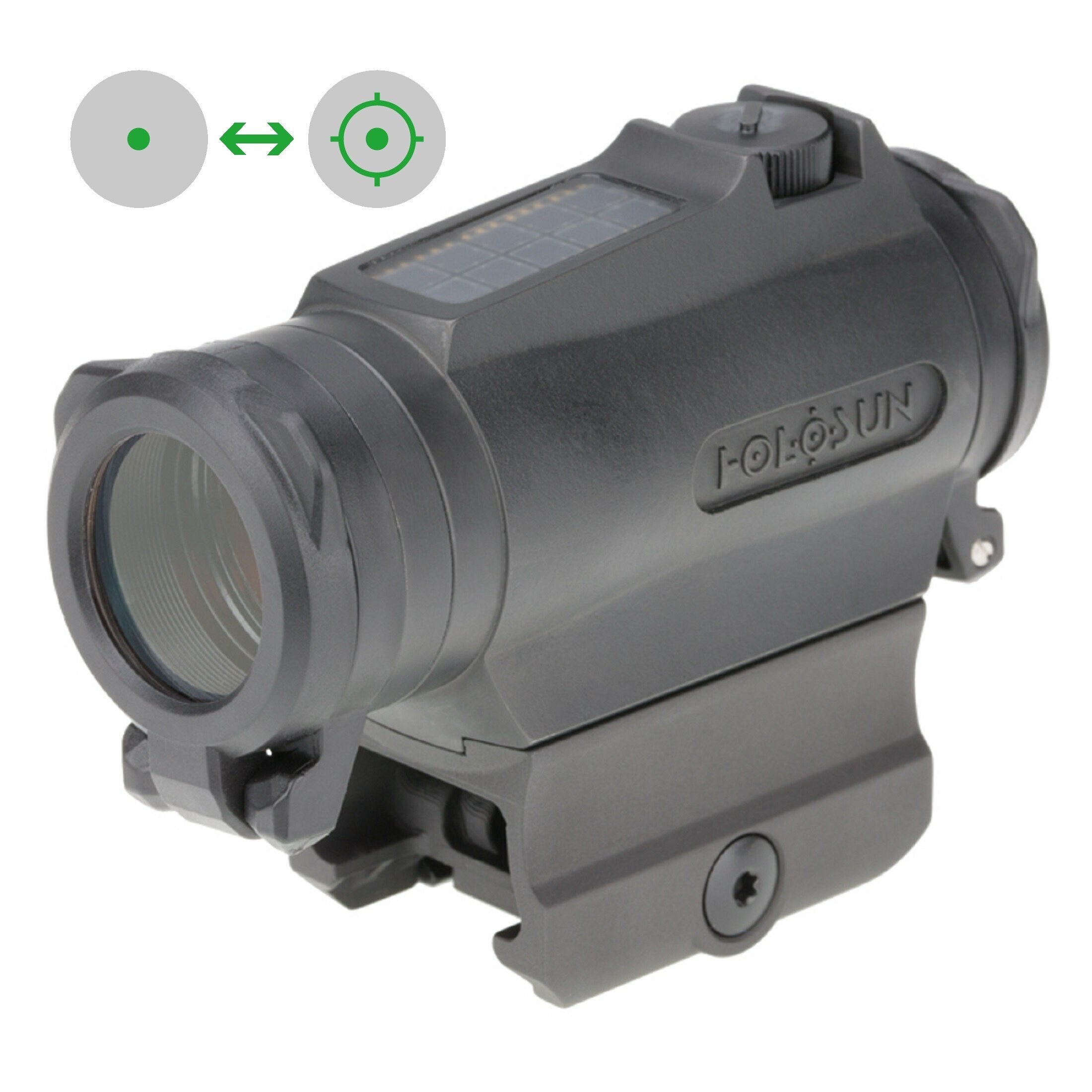 Holosun HE515CT-GR – retícula Circle Dot verde solar titanio