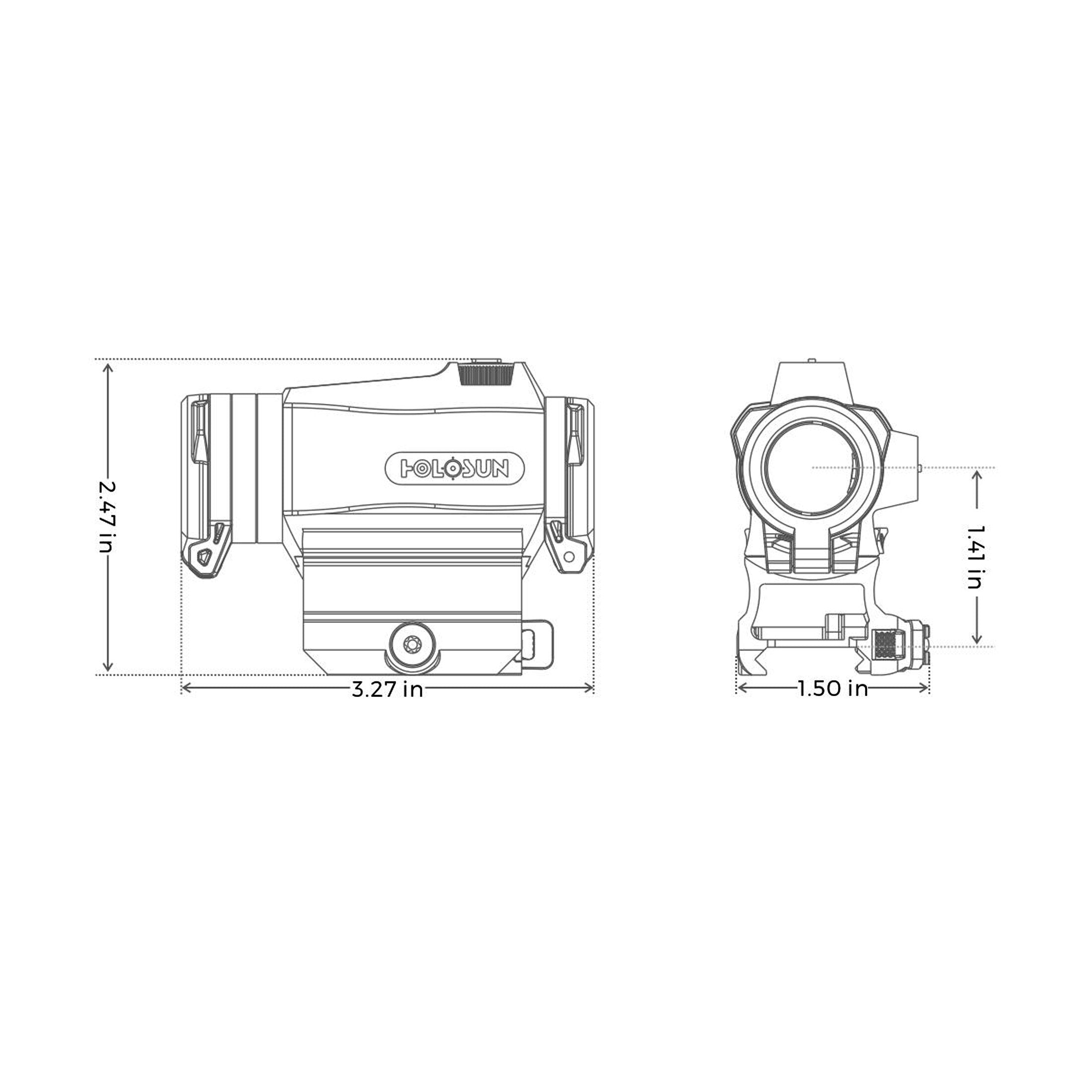 Holosun HE515CT-GR – retícula Circle Dot verde solar titanio