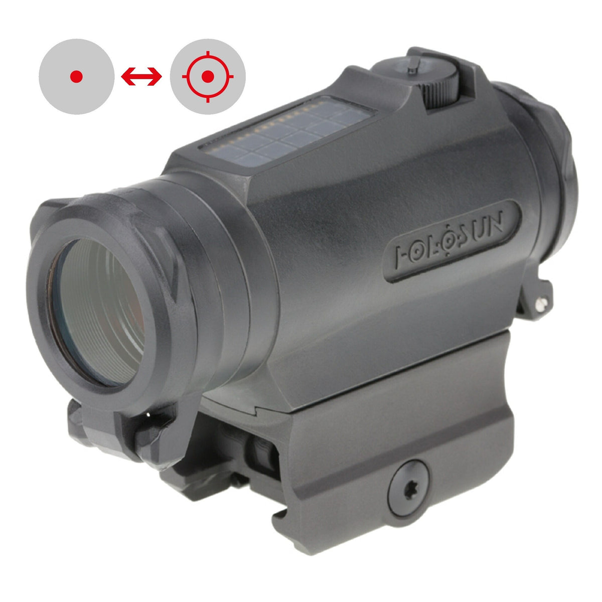 Holosun HE515CT-RD – retícula Circle Dot roja solar titanio