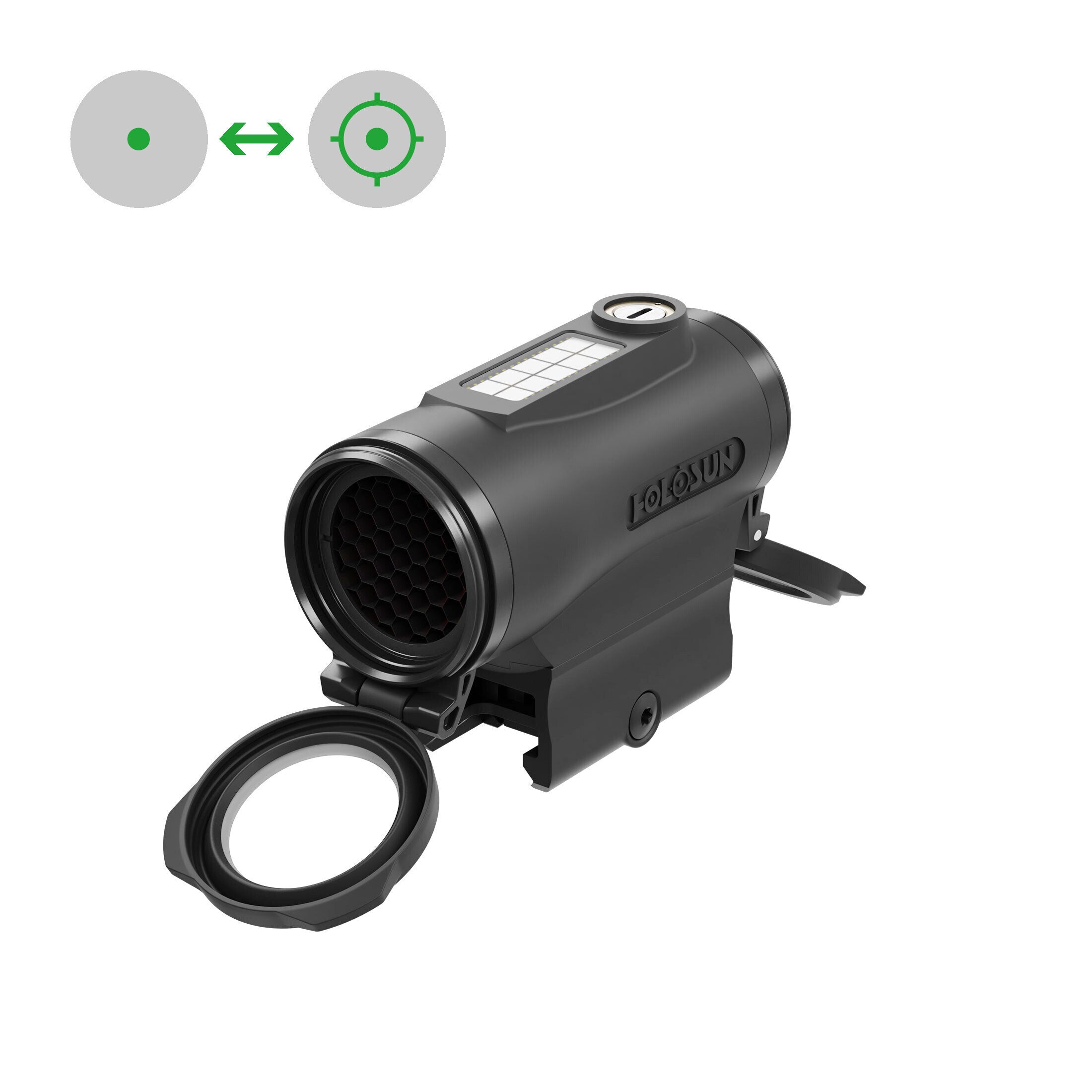 Holosun HE530C-GR – retícula Circle Dot verde solar titanio