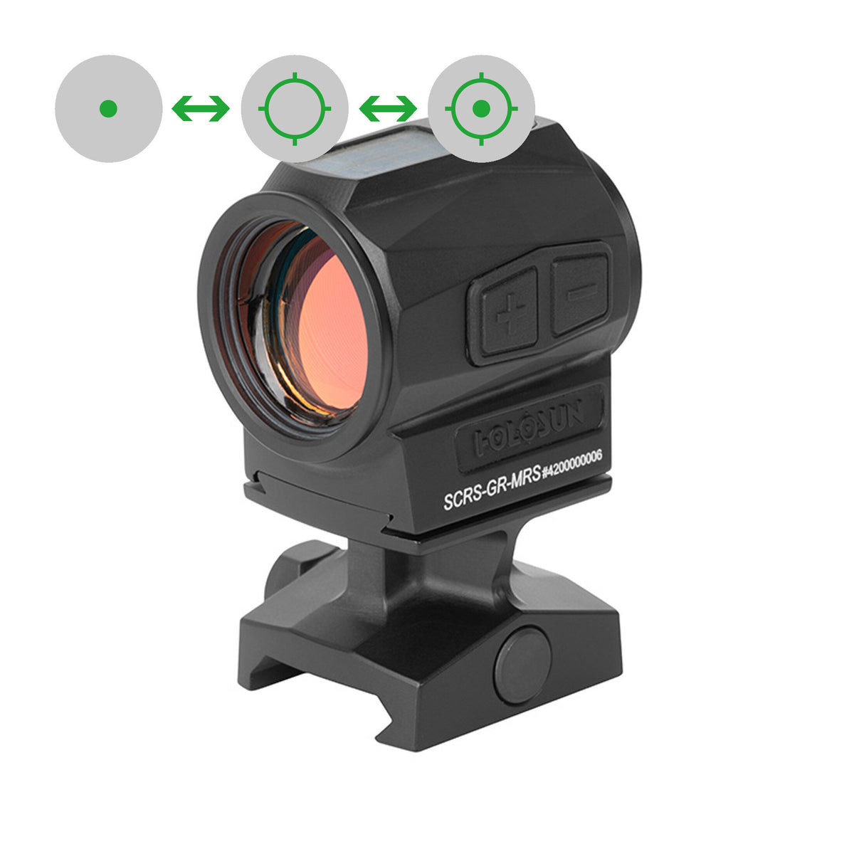 Holosun SCRS-GR-MRS πράσινο σκοπευτικό red dot με ηλιακή τροφοδοσία