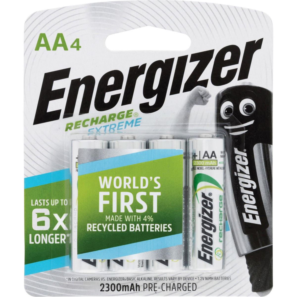 Piles rechargeables Energizer AA 2300 mAh blister de 4