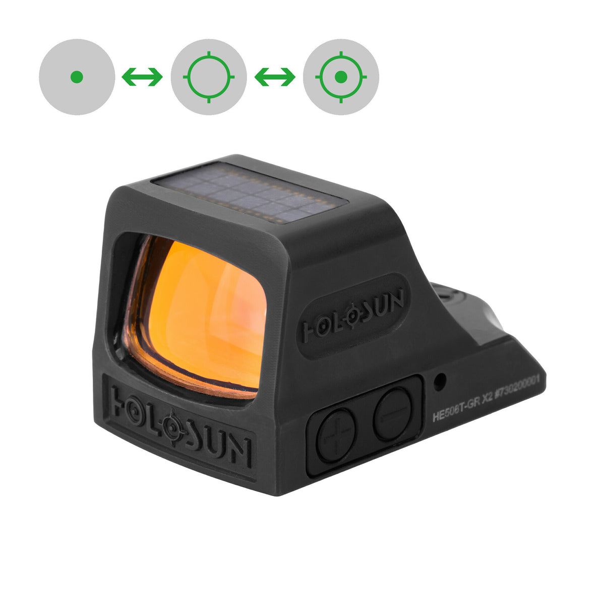 Holosun HE508T-GR X2 zeleni circle dot solarni titanij