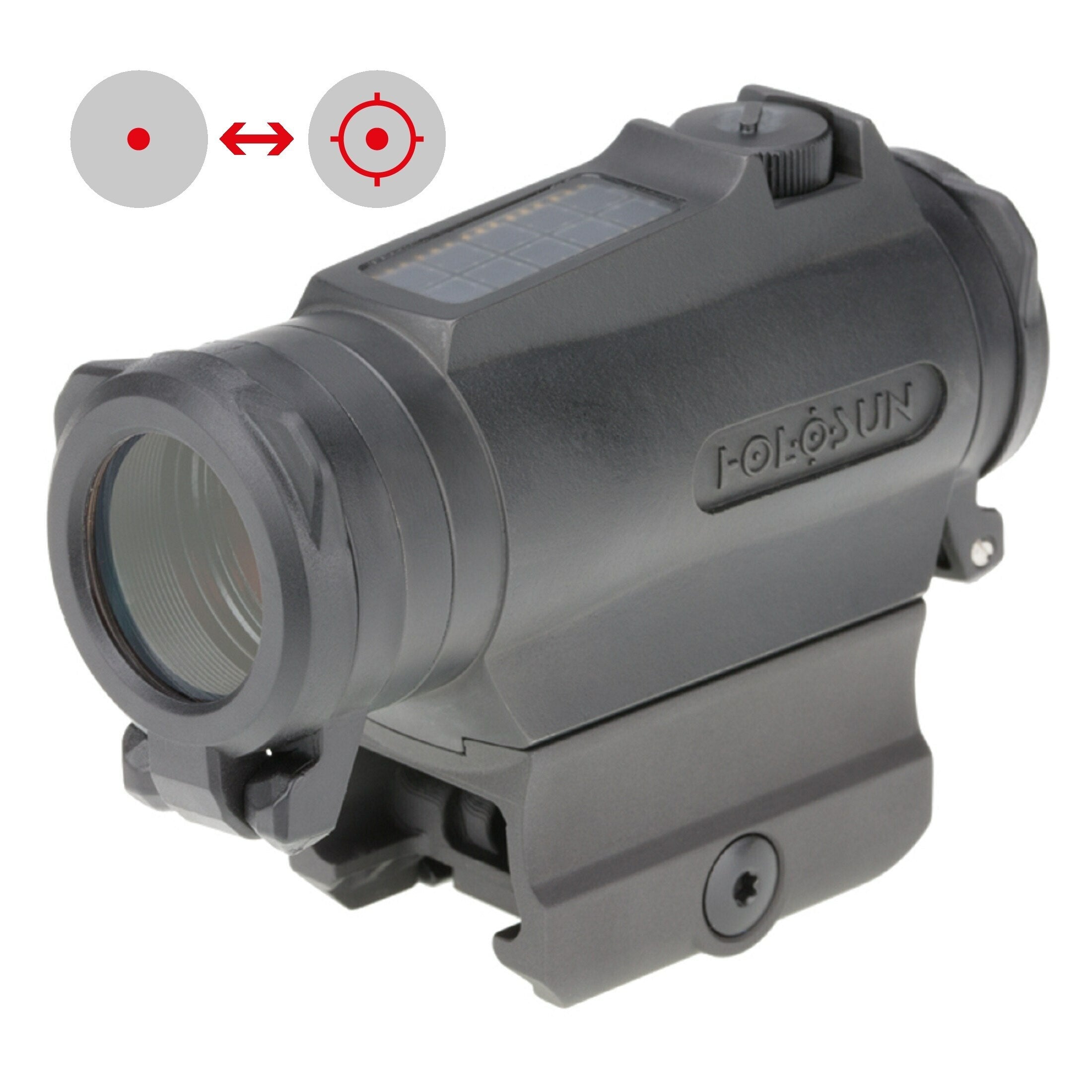 Holosun HE515CT-RD – retícula Circle Dot roja solar titanio