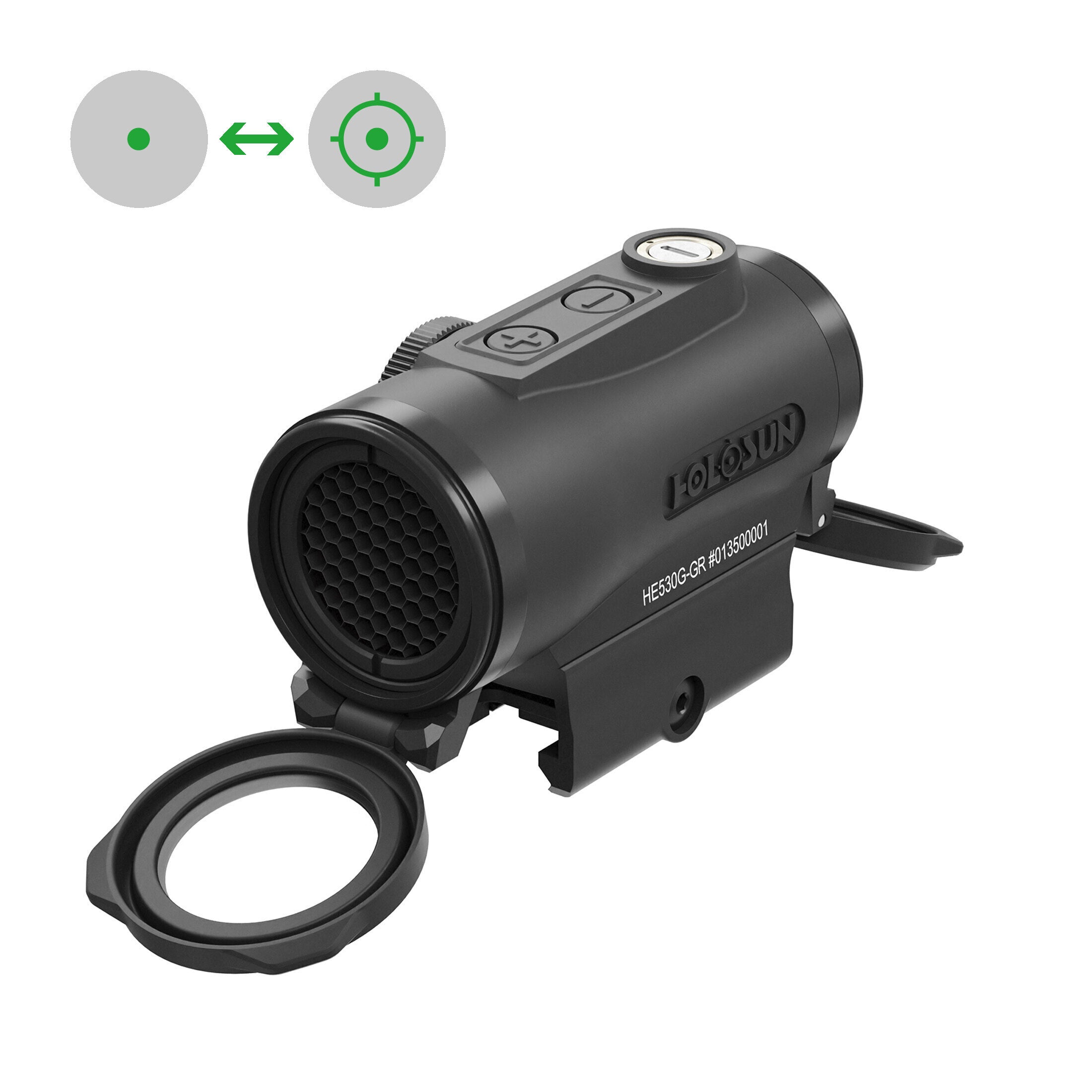 Holosun HE530G-GR – retícula Circle Dot verde QD titanio