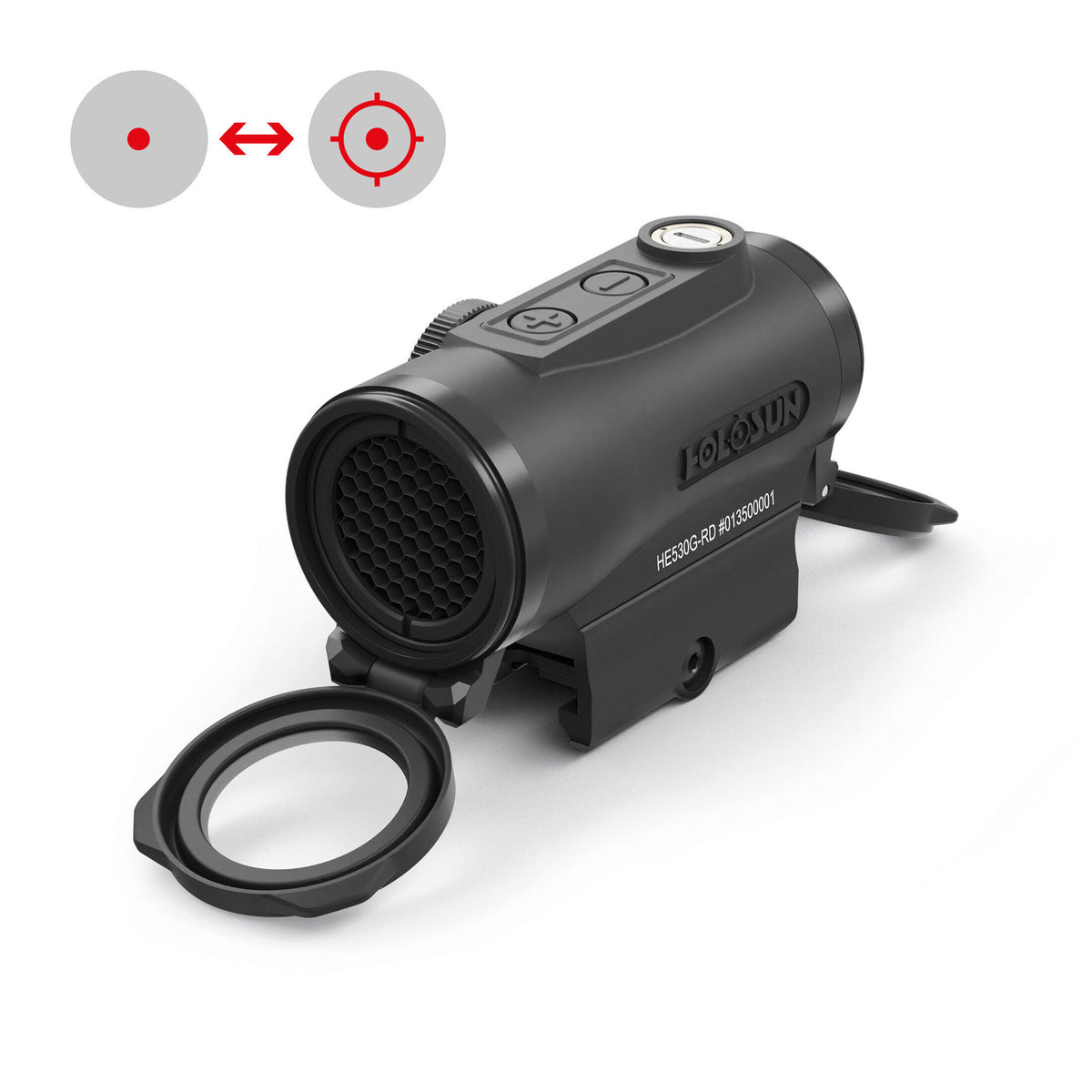 Holosun HE530G-RD – retícula Circle Dot roja QD titanio