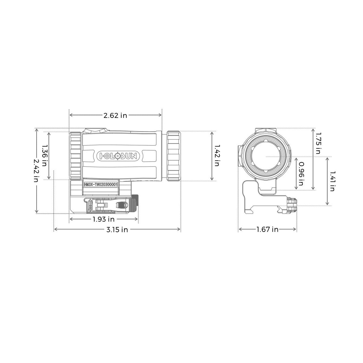 Holosun HM3XT 3x Titanium Magnifier